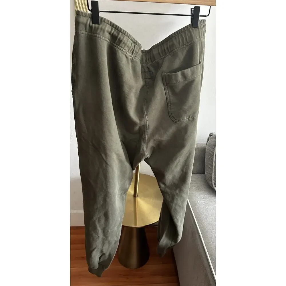 J.Crew Sweatpants Mens XL Military Green joggers Fleece Tapered Leg Drawstring